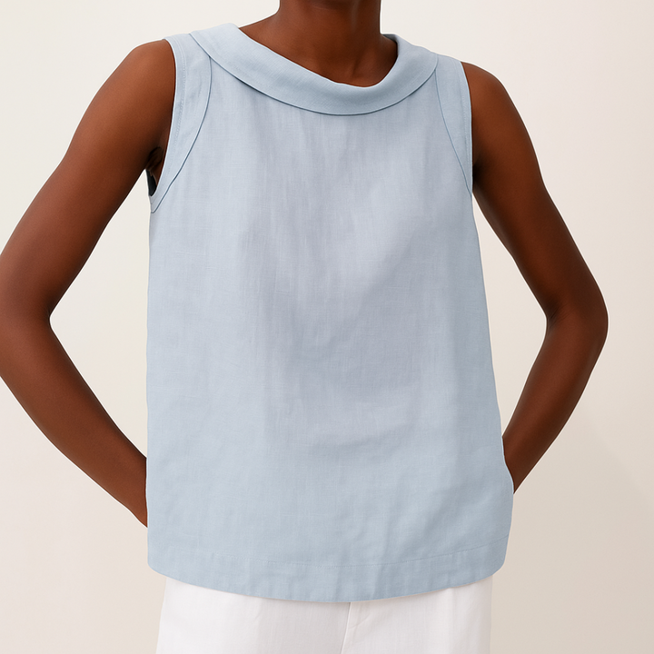 BELLA CHIC ROUNDED COLLAR TOP