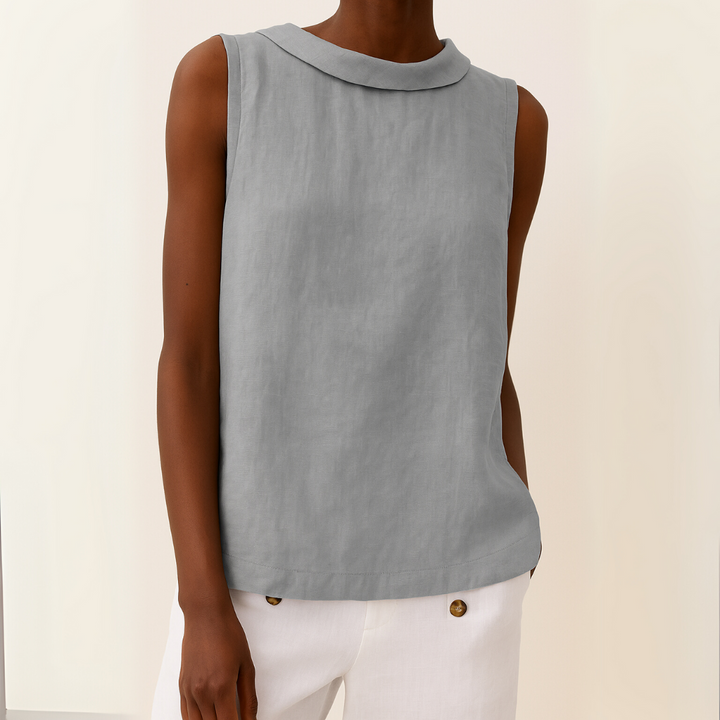 BELLA CHIC ROUNDED COLLAR TOP