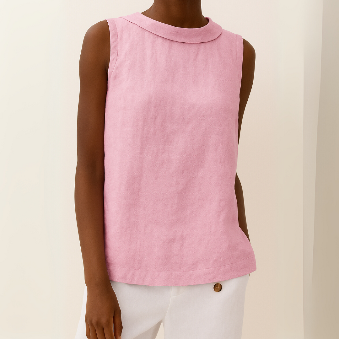 BELLA CHIC ROUNDED COLLAR TOP