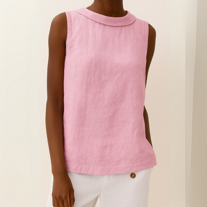 BELLA CHIC ROUNDED COLLAR TOP
