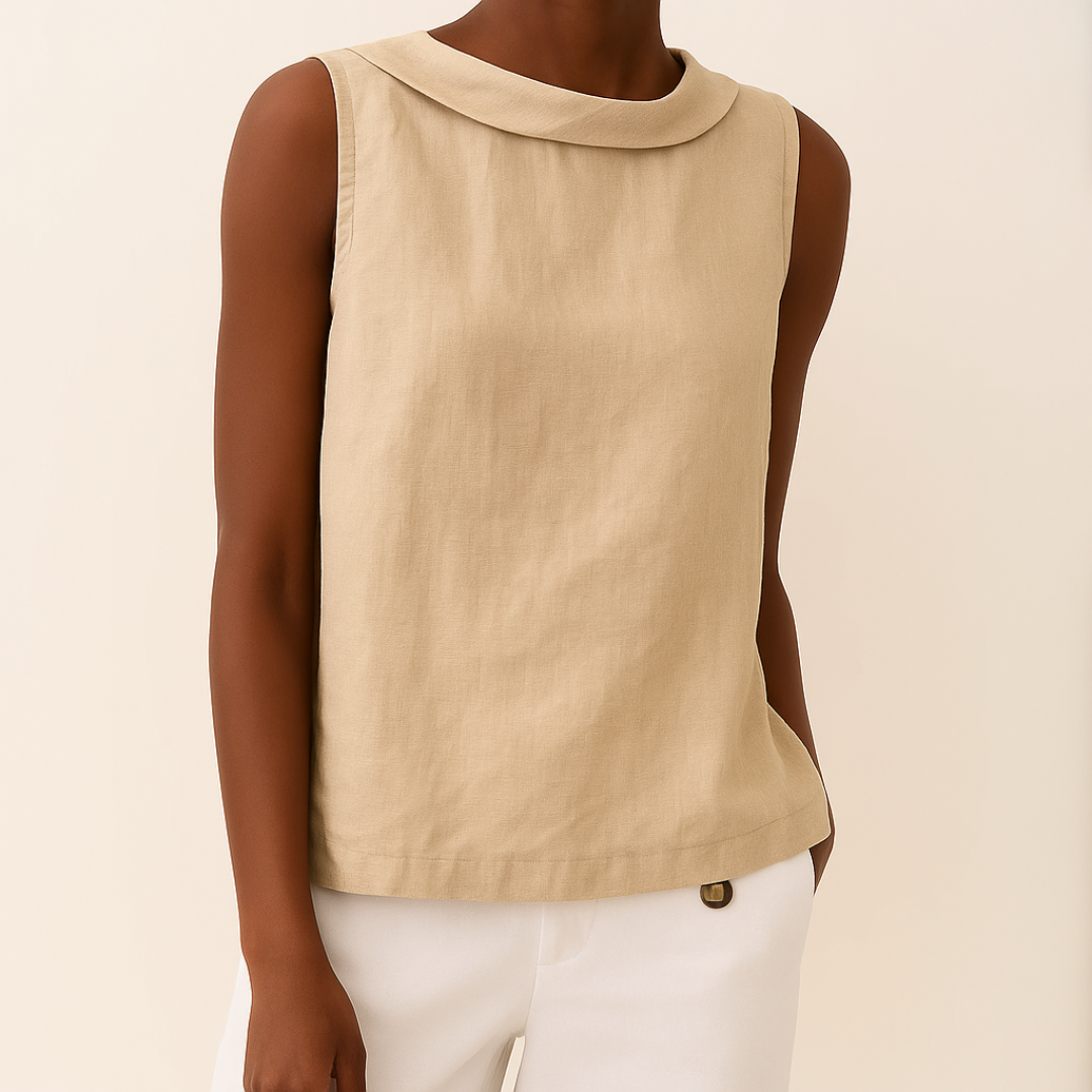 BELLA CHIC ROUNDED COLLAR TOP