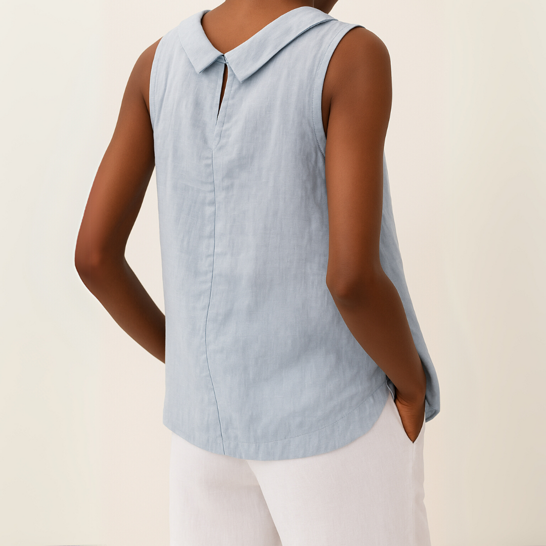 BELLA CHIC ROUNDED COLLAR TOP