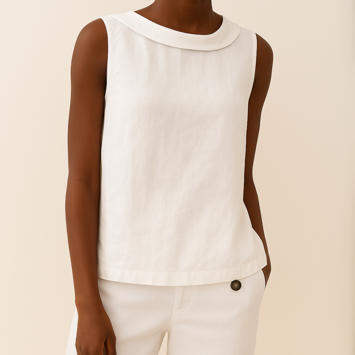 BELLA CHIC ROUNDED COLLAR TOP