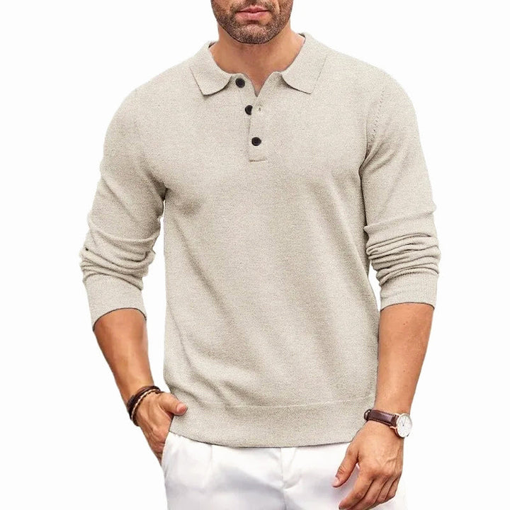 DEVIN BUTTON-UP POLO SWEATER