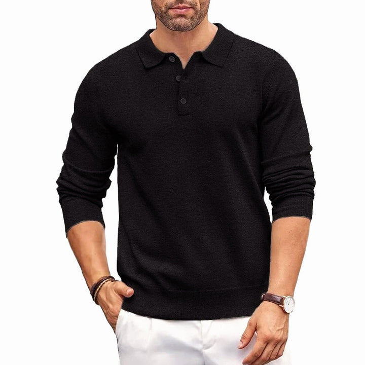 DEVIN BUTTON-UP POLO SWEATER