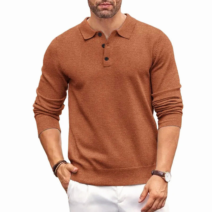 DEVIN BUTTON-UP POLO SWEATER