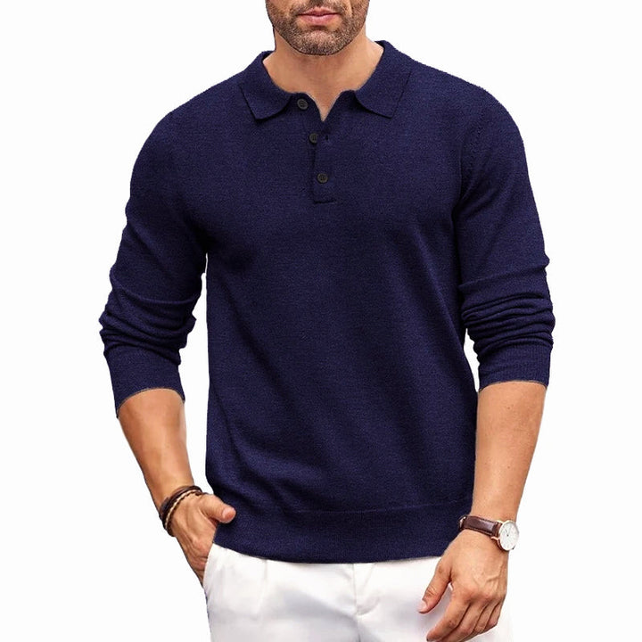 DEVIN BUTTON-UP POLO SWEATER
