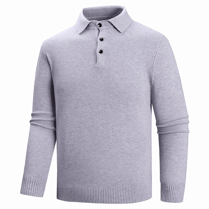 DEVIN BUTTON-UP POLO SWEATER
