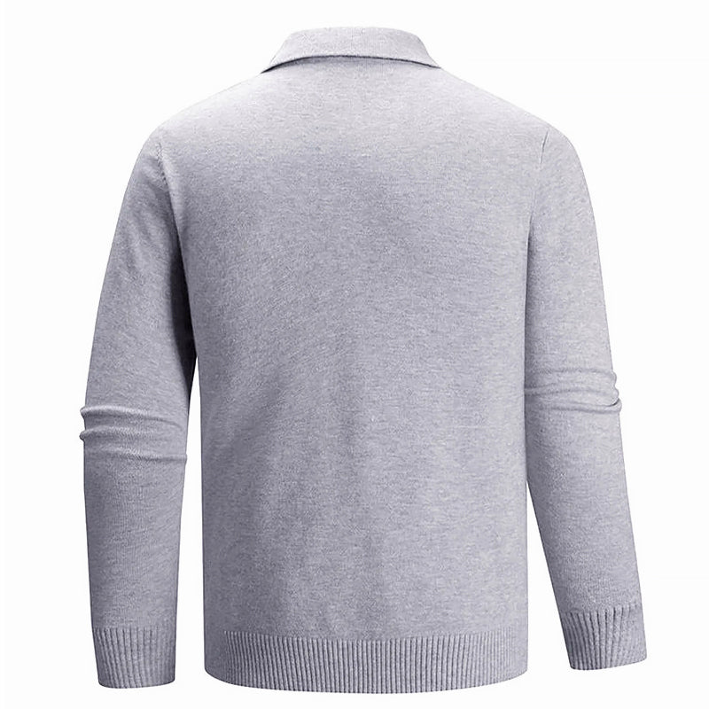 DEVIN BUTTON-UP POLO SWEATER