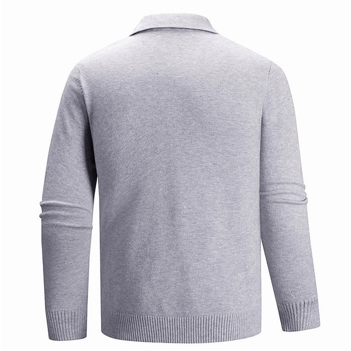 DEVIN BUTTON-UP POLO SWEATER