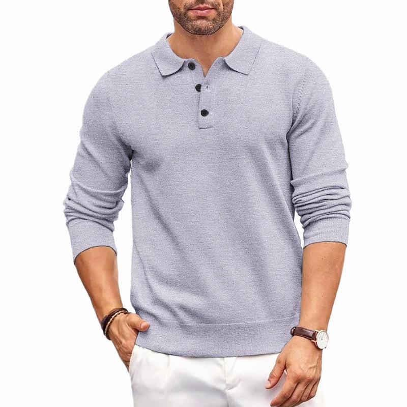 DEVIN BUTTON-UP POLO SWEATER