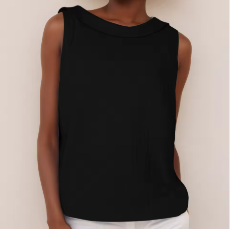 BELLA CHIC ROUNDED COLLAR TOP